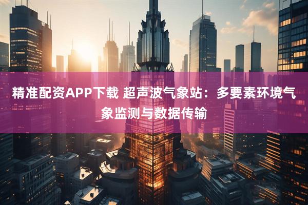 精准配资APP下载 超声波气象站：多要素环境气象监测与数据传输